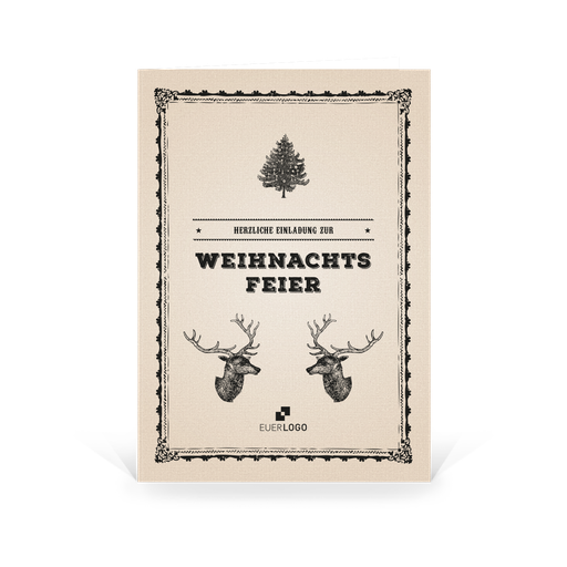 [WP11639] Karte: Einladungskarte "Retro Old Christmas" (Wir gestalten gratis für Dich)