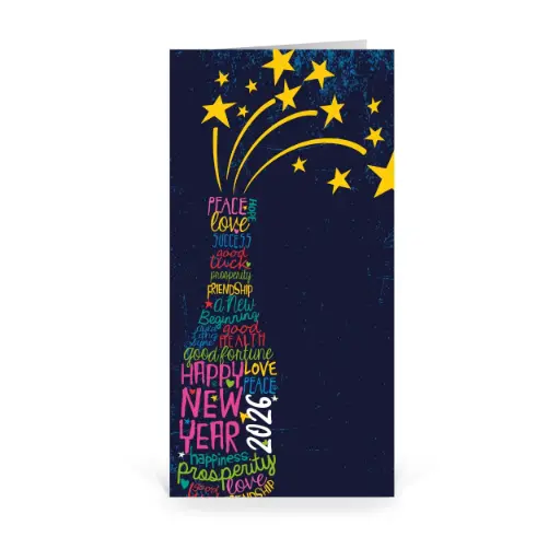 [WP2990] Karte: Buntes Neujahr (Wir gestalten gratis für Dich)