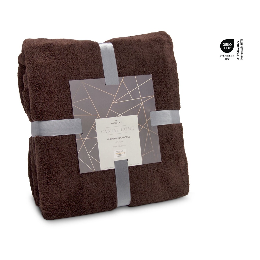 Microflausch- decke mokkabraun
