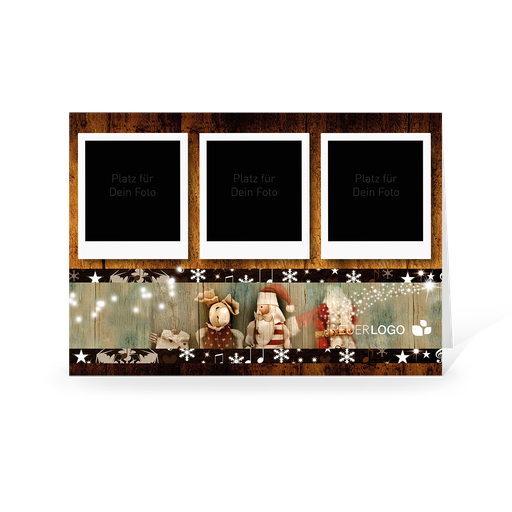[WP2896] Karte: Fotokarte - Trio (Wir gestalten gratis für Dich)