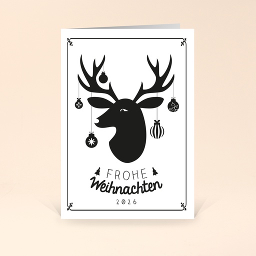 [WP10916] Karte: Simple Hirsch (Wir gestalten gratis für Dich)