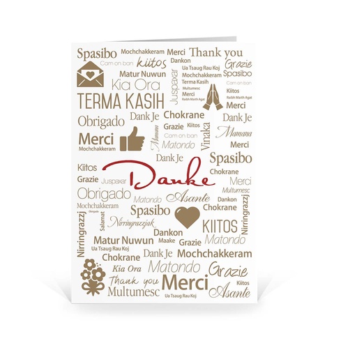 [MG104] Karte: DANKE - International 01 (Wir gestalten gratis für Dich)