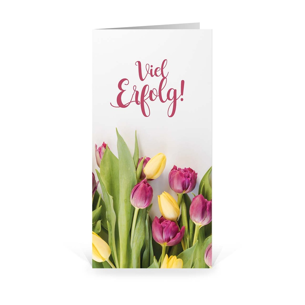 Karte: Viel Erfolg Tulpen