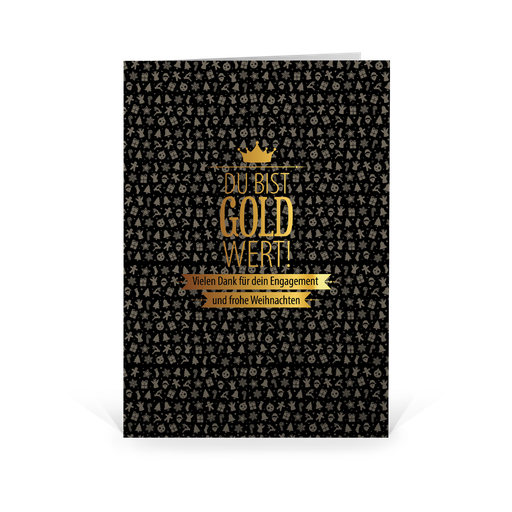 [WP11263] Karte: Du bist Gold wert - Karte (Wir gestalten gratis für Dich)
