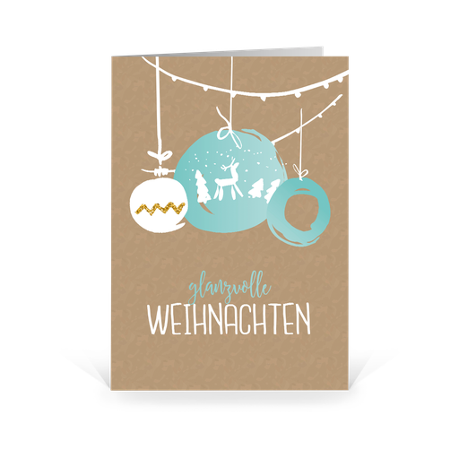 [WP5026] Karte: Ornaments - Kugeln - Farbvariante (Wir gestalten gratis für Dich)