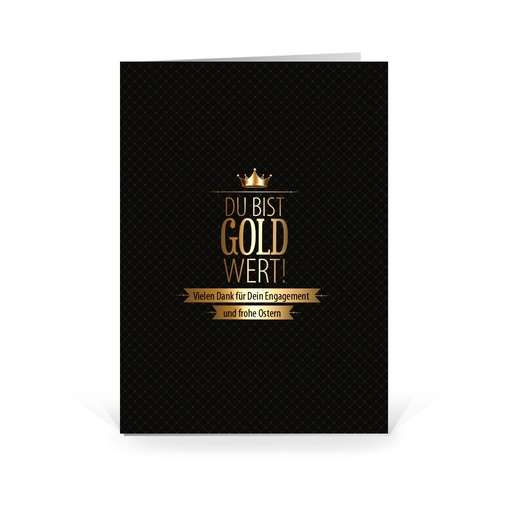 [WP12810] Karte: Du bist Gold wert - Karte - Ostern (Blanko Karte ohne Eindruck)