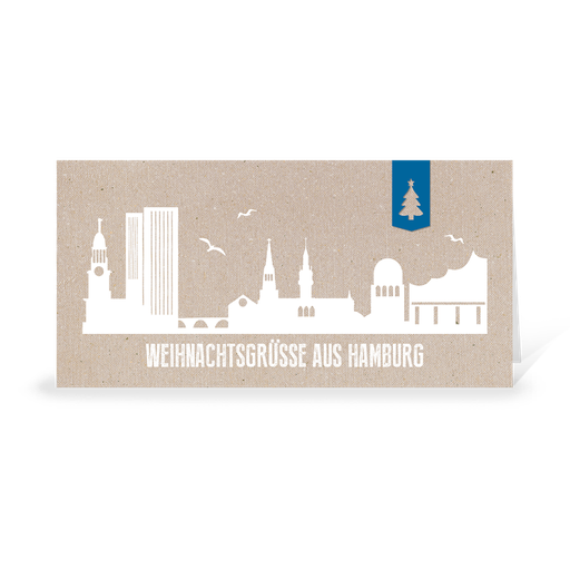 [WP10754] Karte: Skyline modern - Hamburg (Wir gestalten gratis für Dich)