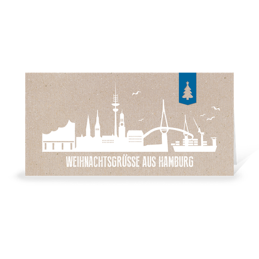 [WP10755] Karte: Skyline modern - Hamburg Hafen (Wir gestalten gratis für Dich)