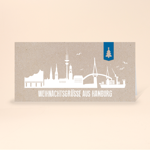 [WP10755] Karte: Skyline modern - Hamburg Hafen (Wir gestalten gratis für Dich)