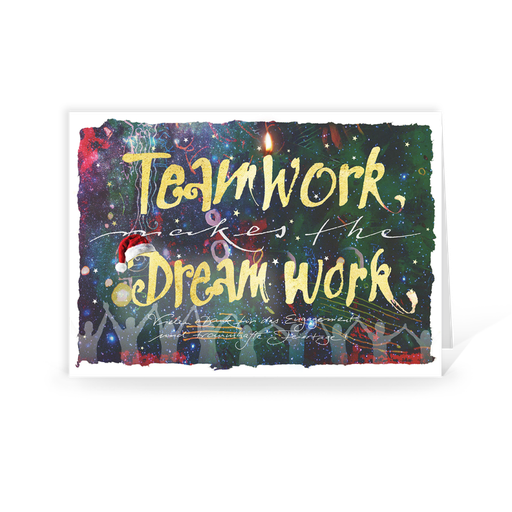 [WP12937] Karte: Teamwork makes the Dream work (Wir gestalten gratis für Dich)