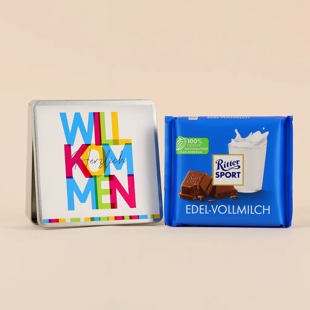 "Herzlich Willkommen" - Ritter SPORT Dose
