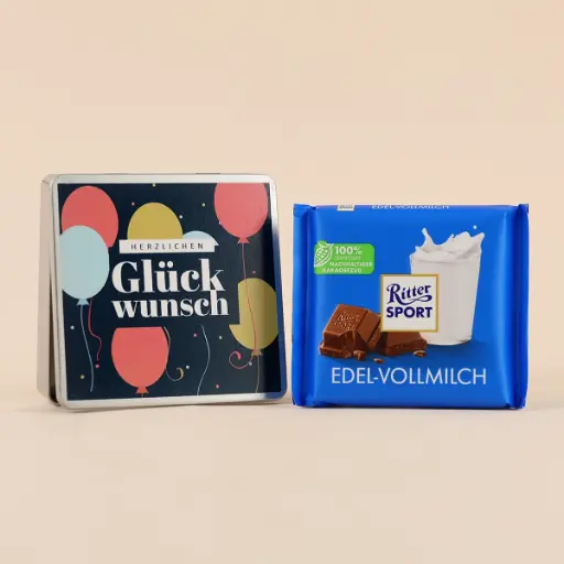 [WP12927] Glückwunsch Ballons - Ritter SPORT Dose