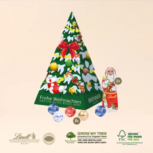 [95464] Präsent Weihnachtsbaum mit Lindt Schokoladenmischung