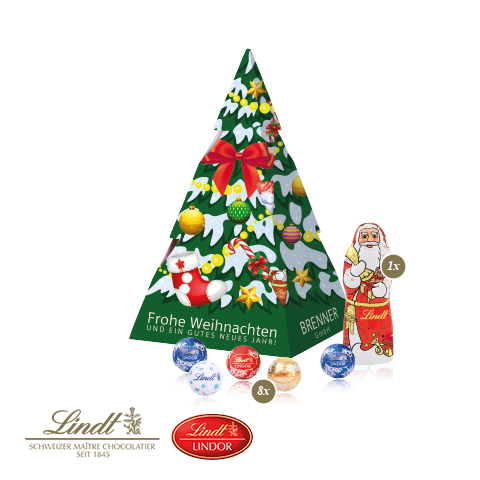 [95464-W] Präsent Weihnachtsbaum mit Lindt Schokoladenmischung