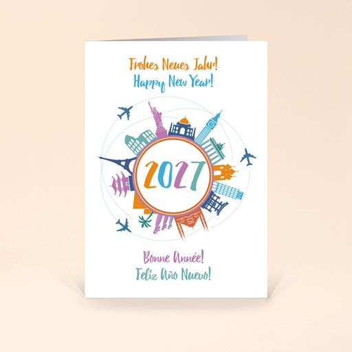 [WP5018] Karte: Around the World (Wir gestalten gratis für Dich)