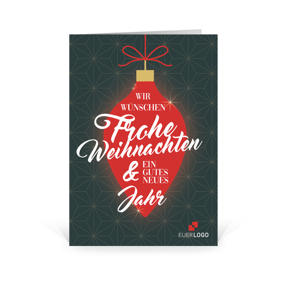 Karte: Glänzende Weihnachtskugel