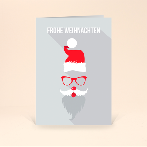 [WP2607] Karte: Weihnachtsgesichter - Santa Brille (Wir gestalten gratis für Dich)