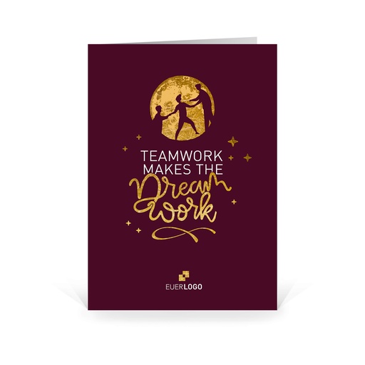 [WP12989] Karte: Teamwork makes the dream work - "Mond" (Wir gestalten gratis für Dich)