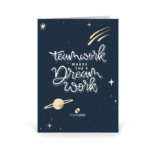 [WP12990] Karte: Teamwork makes the dream work - "Himmel" (Wir gestalten gratis für Dich)