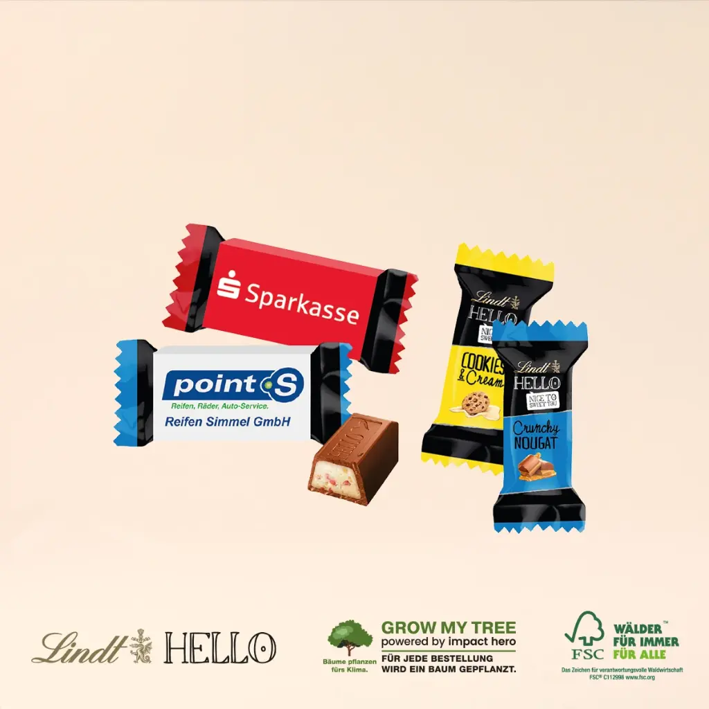 Lindt HELLO im Werbeschuber