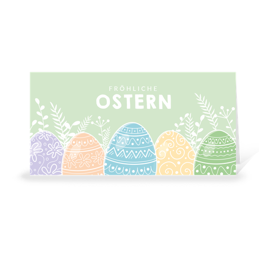 [WP6068] Karte: Bunte Eierparade (Blanko Karte ohne Eindruck)