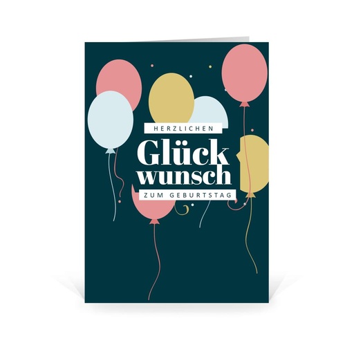 Karte: Glückwunsch Ballons