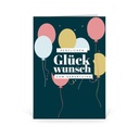 Karte: Glückwunsch Ballons
