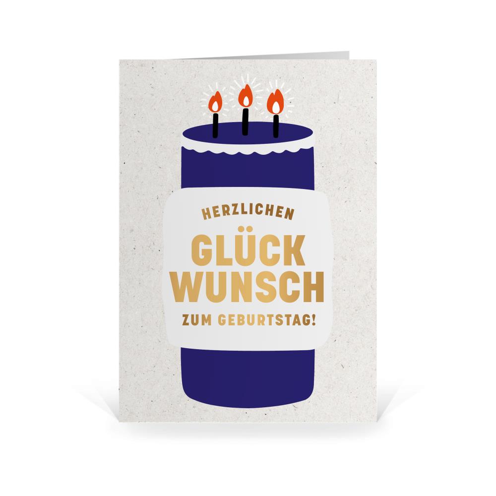 Karte: Herzlichen Glückwunsch - Kerze