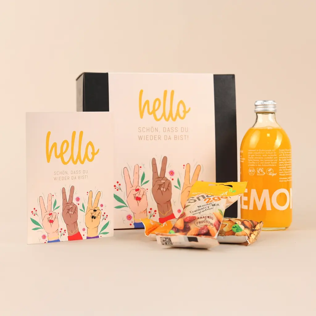 Geschenkset "Hello - schön, dass Du wieder da bist!"