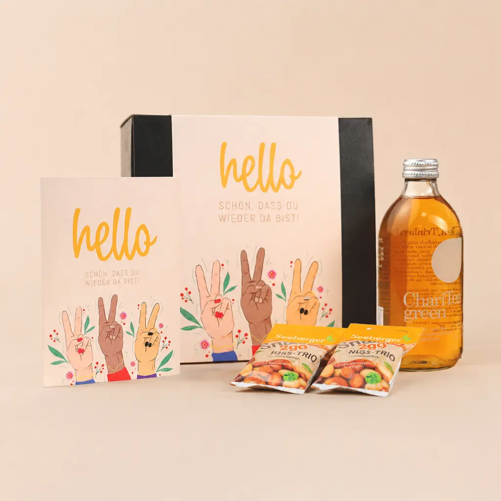 Geschenkset "Hello - schön, dass Du wieder da bist!"