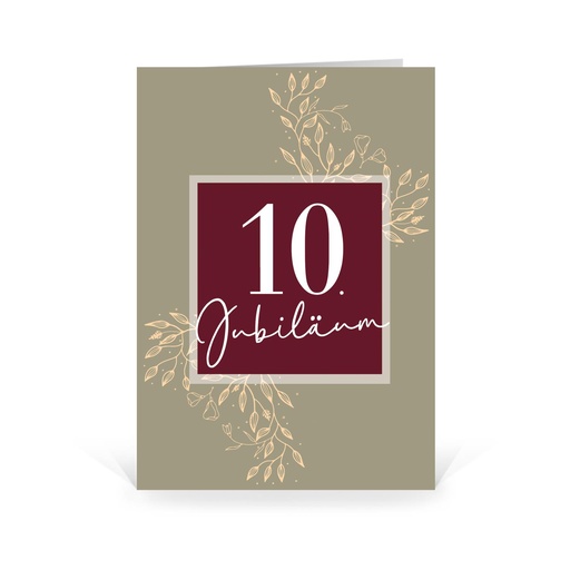 [WP5212] Karte: Zehnjähriges Jubiläum - Ranken (Wir gestalten gratis für Dich)