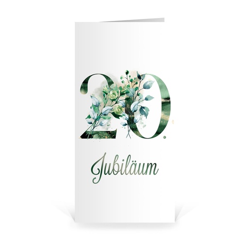 [WP5218] Karte: Zwanzigjähriges Jubiläum - Wachsend (Wir gestalten gratis für Dich)