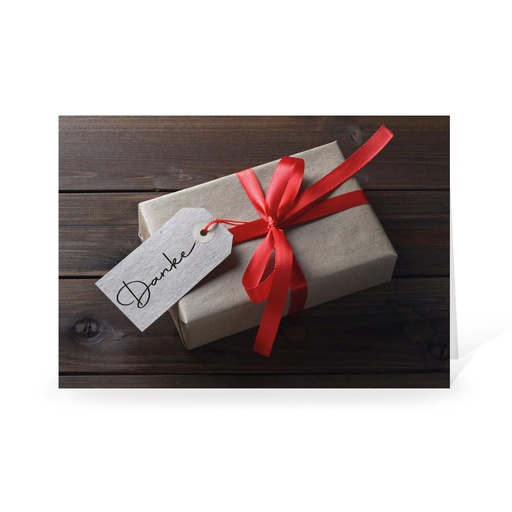[WP5224] Karte: Danke Geschenk Rot (Wir gestalten gratis für Dich)