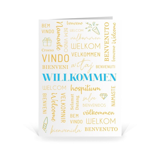 [WP5231] Karte: Willkommen International (Wir gestalten gratis für Dich)