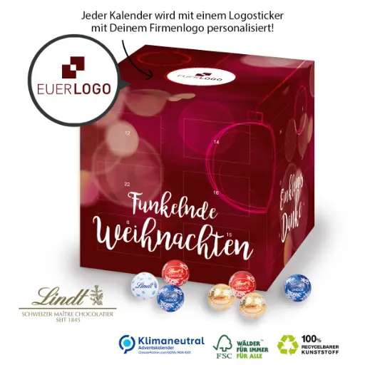 [WP12042] Cube Adventskalender Lindt mit Logo