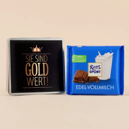 [WP13044] Sie sind Gold wert - Ritter SPORT Dose