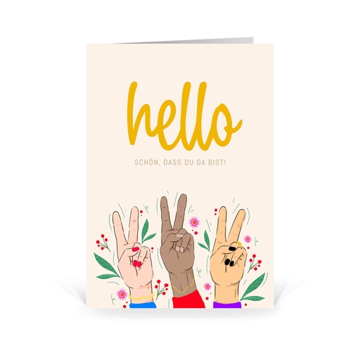 [WP5237] Karte: Willkommen "Hello - Peace" (Wir gestalten gratis für Dich)