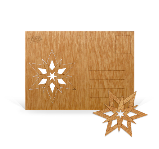 Karte: Holzpostkarte Stern