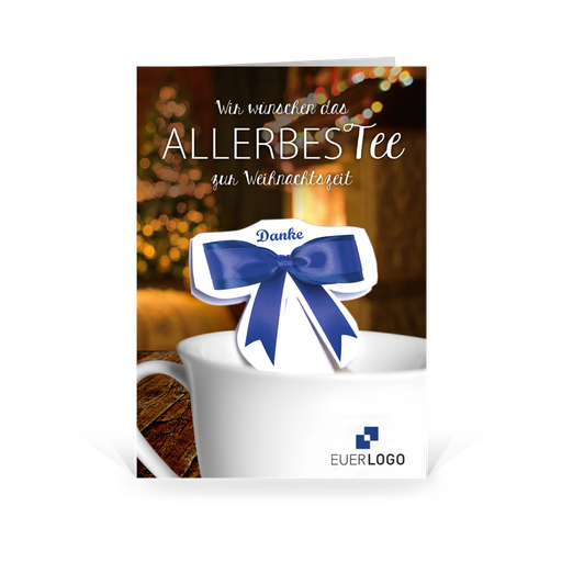 [WP2930] Karte: WeihnachtskarTEE - Schleife (Wir gestalten gratis für Dich)