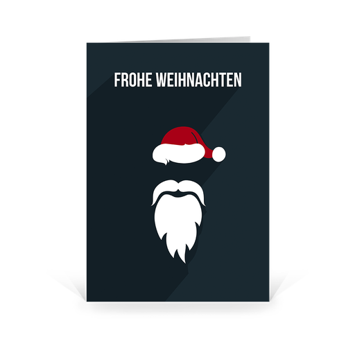 [WP2603] Karte: Weihnachtsgesichter - Black Santa (Wir gestalten gratis für Dich)