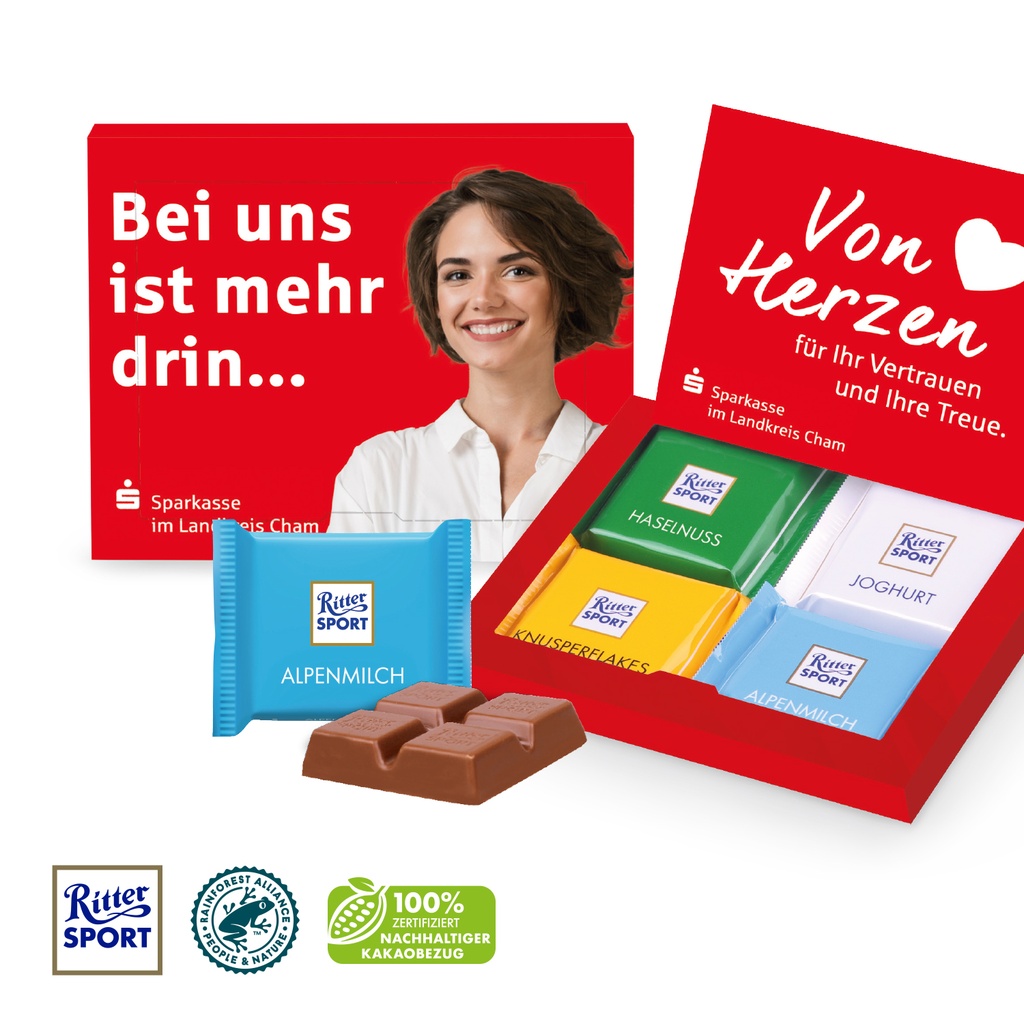 Präsentbox Ritter SPORT „Mini“, 4er