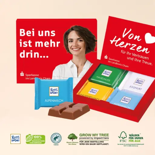 [91322] Präsentbox Ritter SPORT „Mini“, 4er