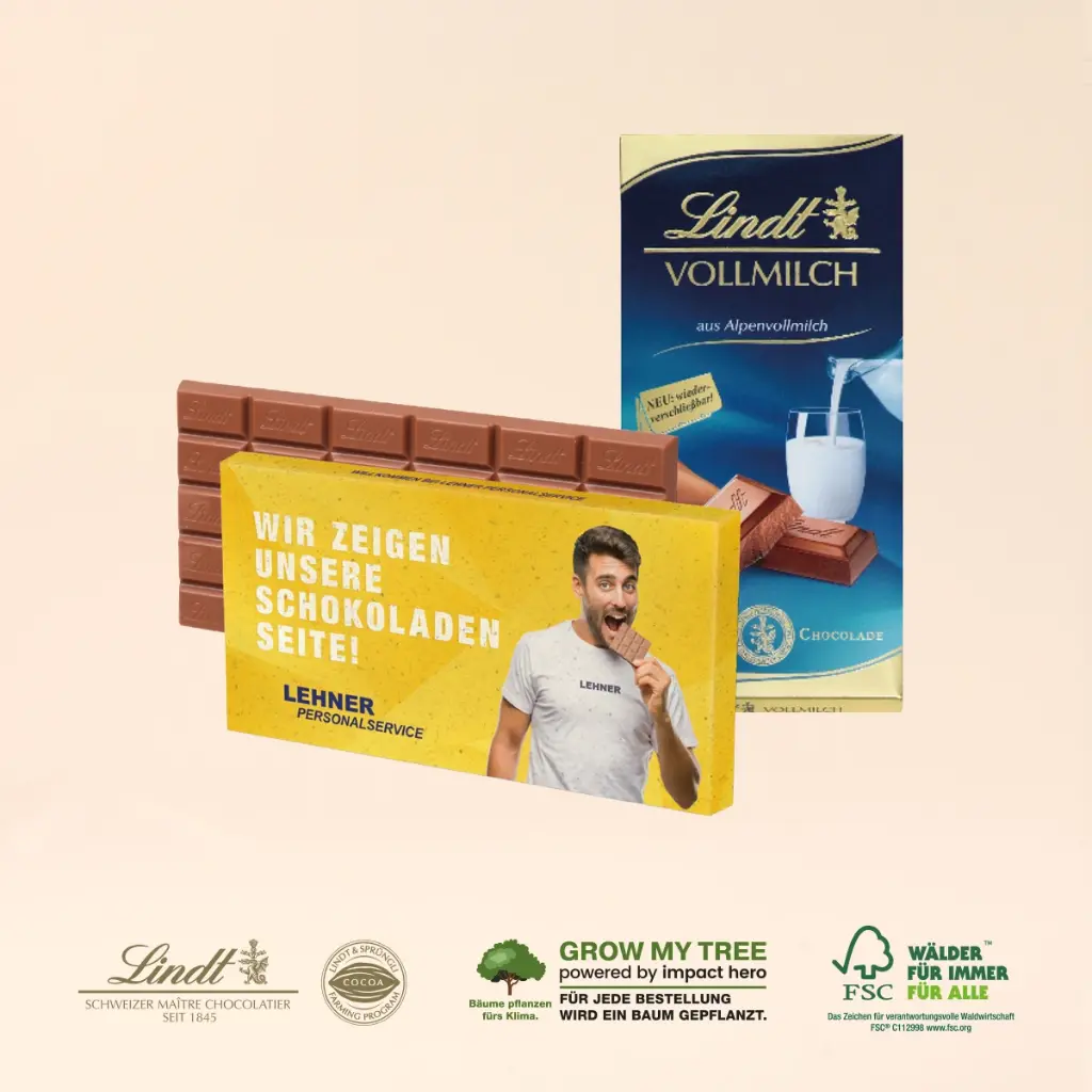 Premium Schokolade von Lindt - Graspapier