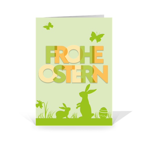 [WP6080] Farbenfrohe Ostern (Blanko Karte ohne Eindruck)