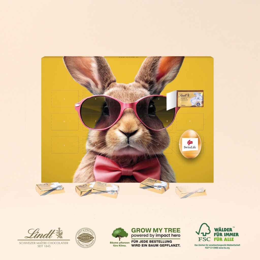 Tisch-Osterkalender mit 14 Türchen