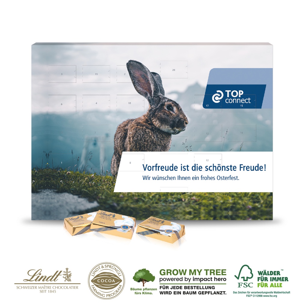 Tisch-Osterkalender mit 20 Türchen