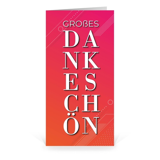 [WP5245] Karte: Großes Dankeschön (Blanko Karte ohne Eindruck)