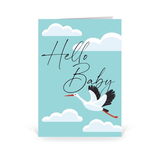[WP5251] Karte: Hello Baby - blau (Wir gestalten gratis für Dich)