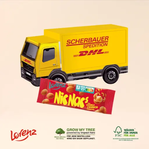 [91682] 3D Präsent "LKW" mit Lorenz Nic Nac's 