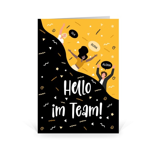 [WP5262] Karte: Hello im Team! (Wir gestalten gratis für Dich)